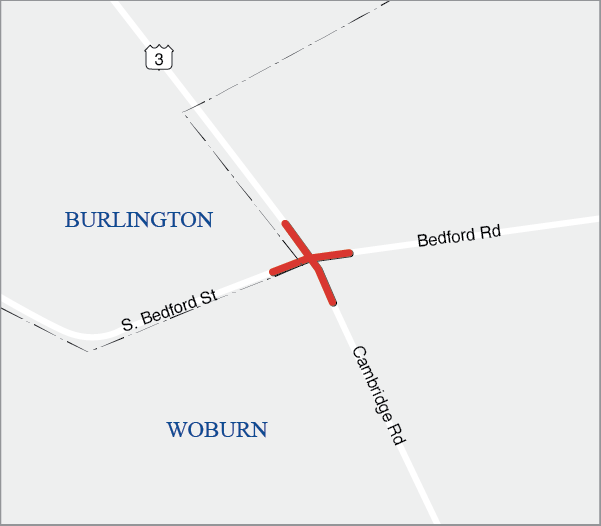 Woburn and Burlington: Intersection Reconstruction at Route 3 (Cambridge Road) and Bedford Road and South Bedford Street